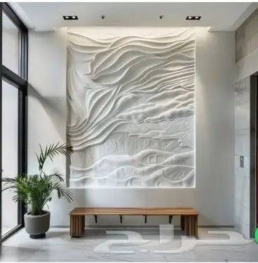 تصميم وتنفيذ جميع حفر 3d لوحات جدارية وديكورات خشبي والأثاث 35