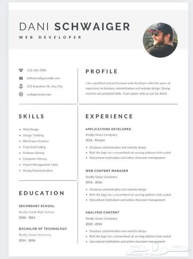 تصميم (cv) سيرة ذاتية 0