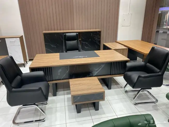 اثاث المكتبي طقم متكامل مودرن مكتب رخام فخم وصل حديثا 0