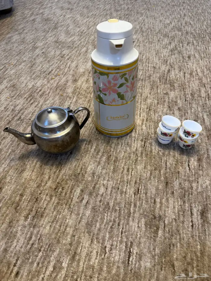 زمزمية اهلا وسهلا قديمة وفناجيل قهوة دعاية سانيو وابريق 0