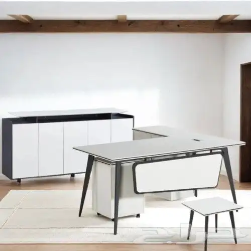 اثاث المكتبي ابيض مكتب مدير طقم فخم مودرن حديثا 4