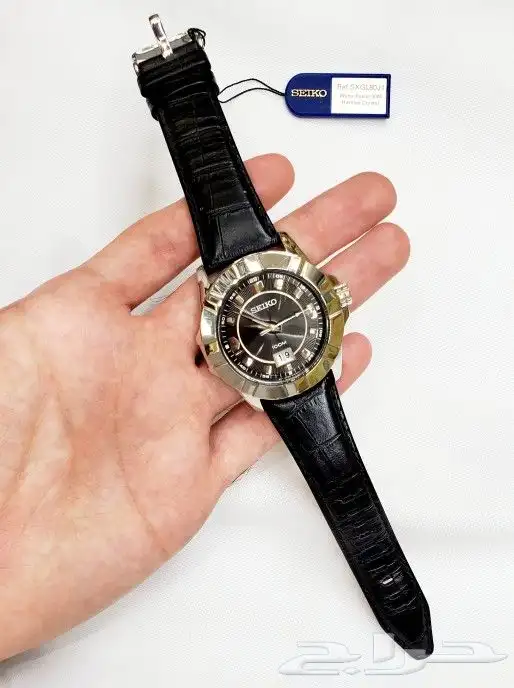 ساعة سيكو اليابانية الاصلية جلد بتاريخ للرجال للبيع بسعر500 0