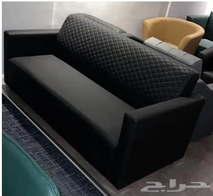 كنب مكتبي جديدة طقم كنبات وطني جلد فخم متوفر كل ألوان 3