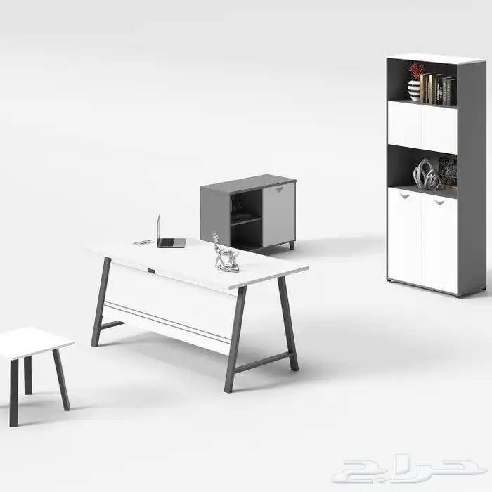 اثاث المكتبي ابيض مكتب مدير طقم فخم مودرن حديثا 7