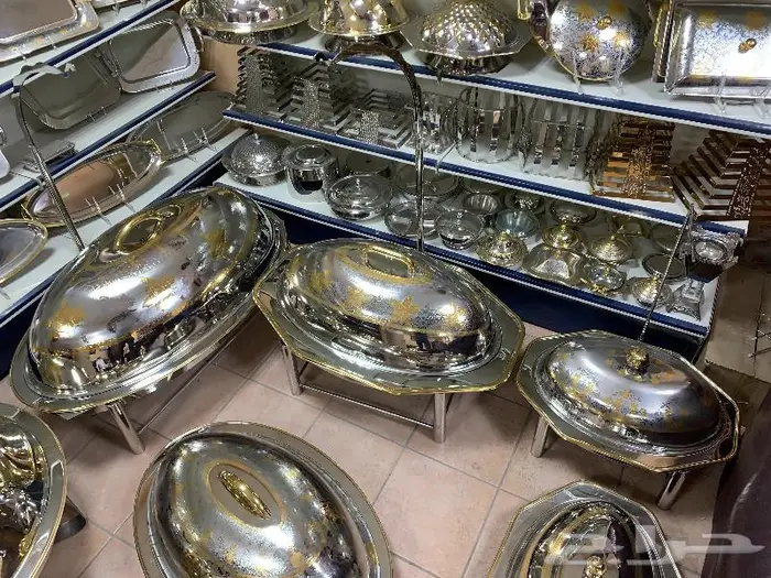 سخان كوزي بيضاوي منقوش بحامل الغطاء 3 مقاس ذهبي وفضي 0