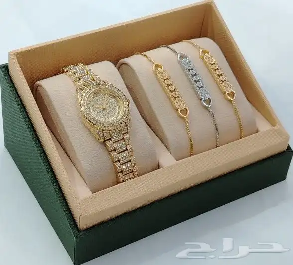 ساعات مع اساور زركون نسائي 7