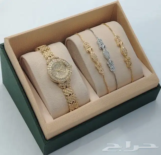 ساعات مع اساور زركون نسائي 0
