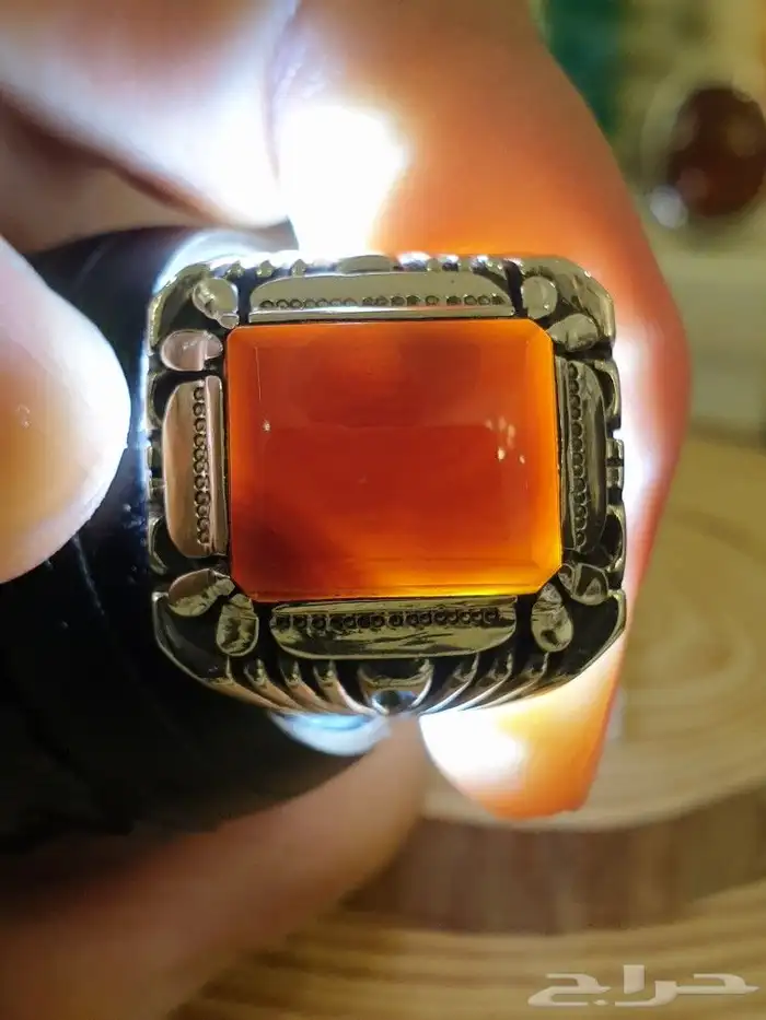 خاتم عقيق يماني شفه ترابيه 3