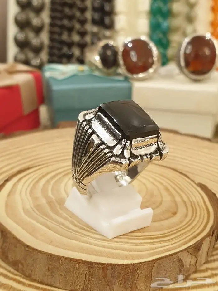 خاتم عقيق يماني شفه ترابيه 0