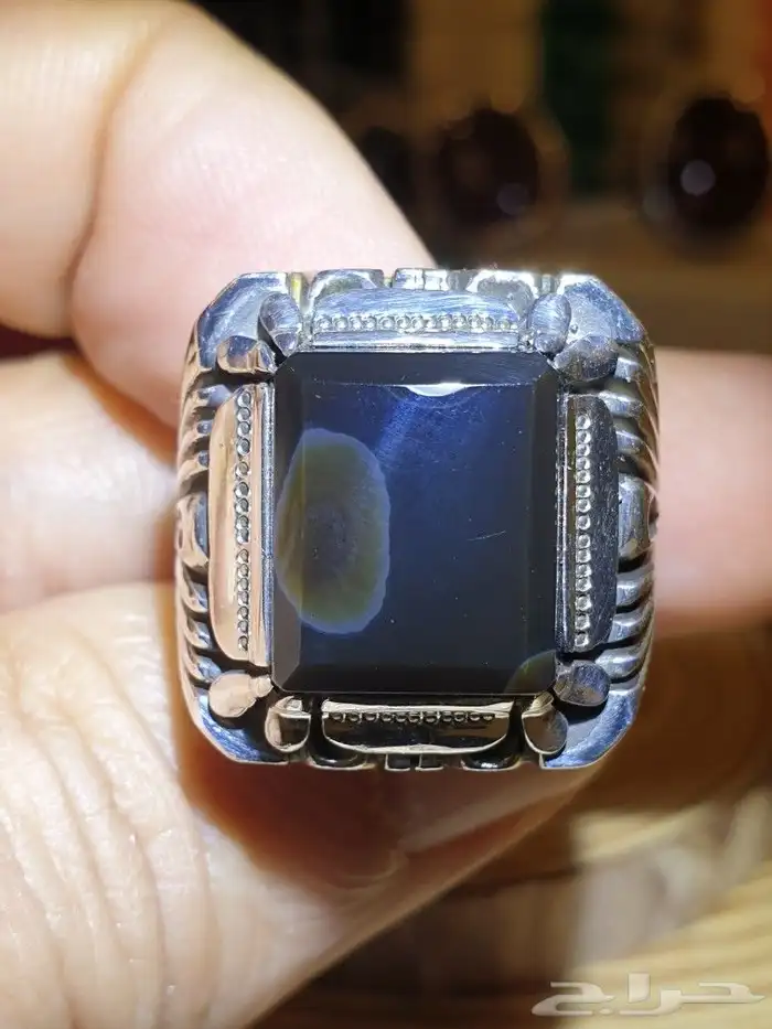 خاتم عقيق يماني شفه ترابيه 8