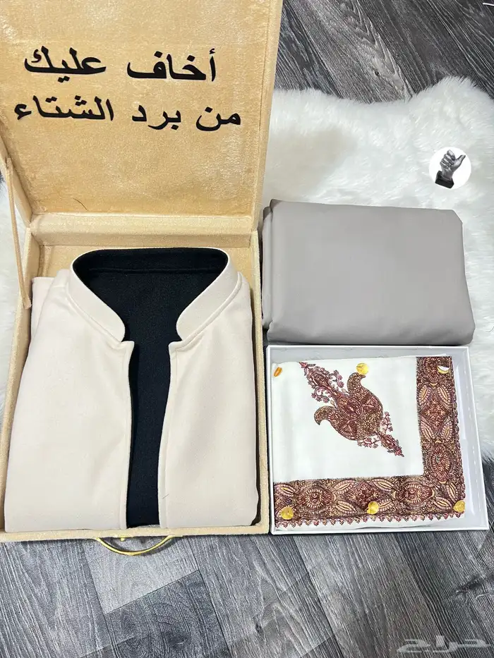 طقم شتوي رجالي شال شتوي وسديري وقماش شتوي 5