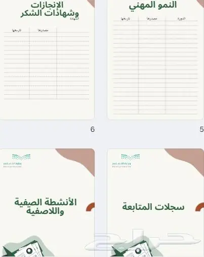 إعداد ملفات إنجاز مميزة للمعلمين والمعلمات والطلاب 0