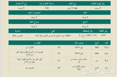 ارض للبيع مخطط واحد خميس مشيط 1