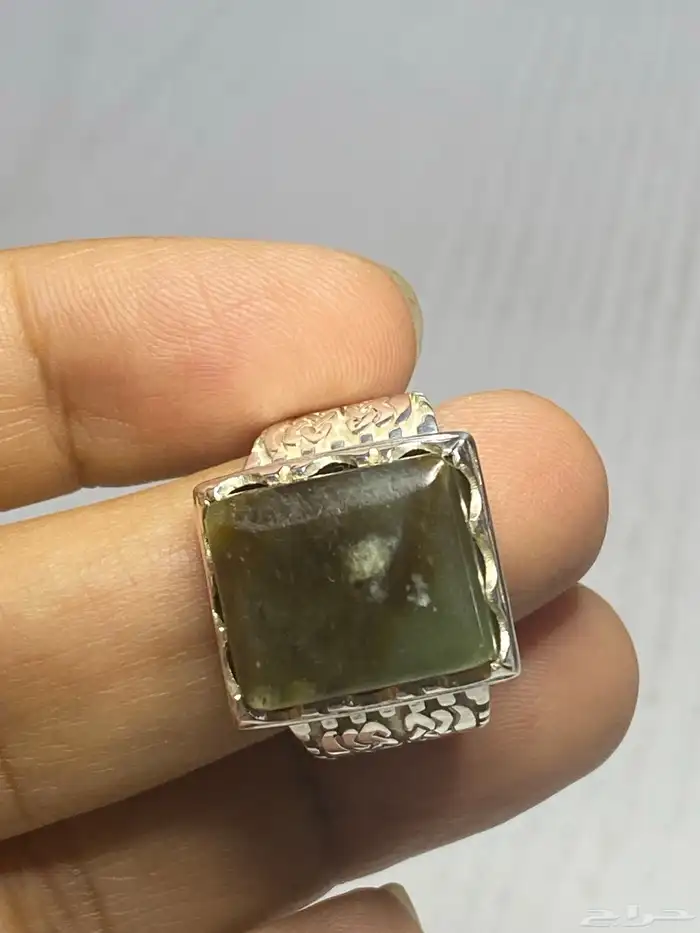 خاتم يشم يماني قص مربع 4