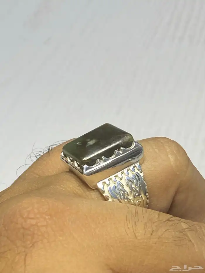 خاتم يشم يماني قص مربع 3