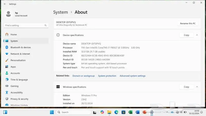 HP Dragonfly G2 Notebook 12inch i7 11th 32 512 Touch 360 2