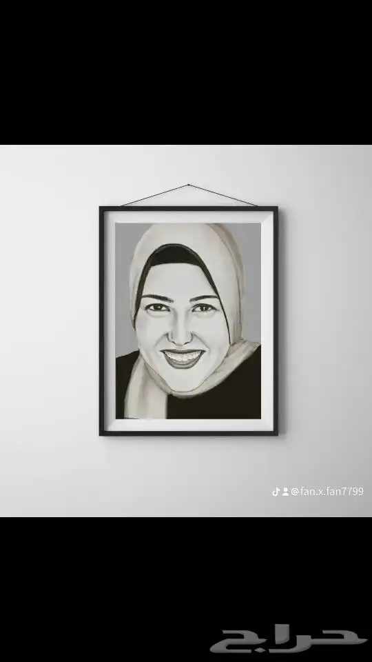 بورتريه.لوحة فنية رسم يدوي 3