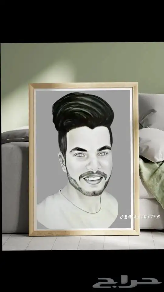 بورتريه.لوحة فنية رسم يدوي 2
