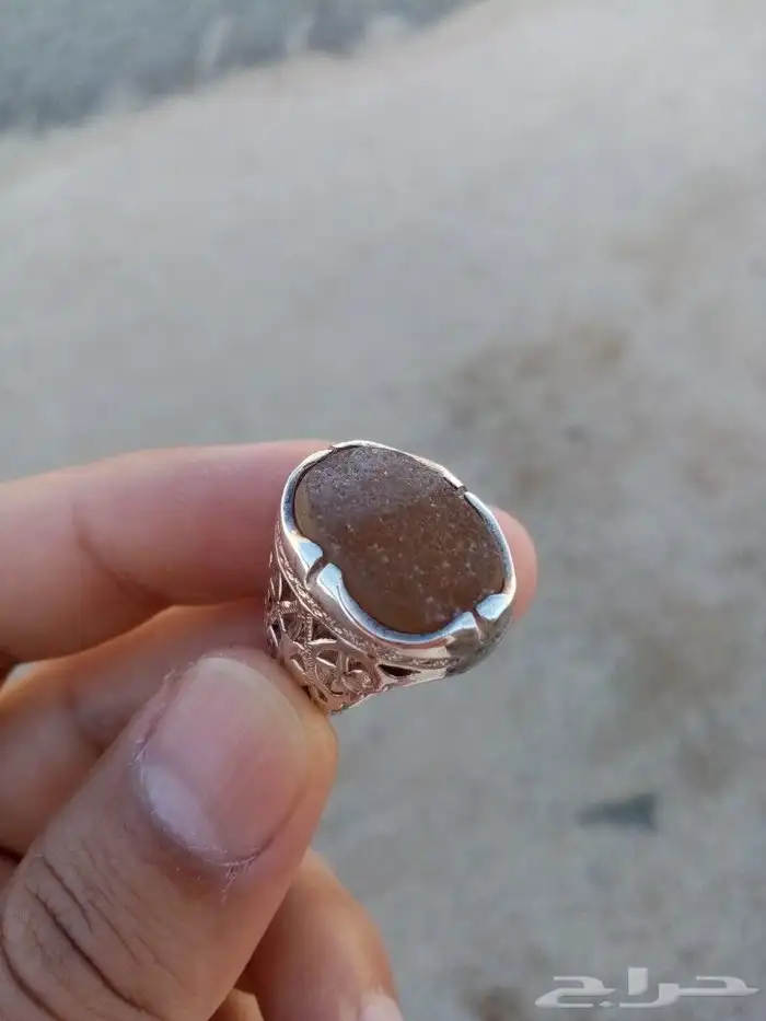 خاتم عقيق رواسب مميز. 4