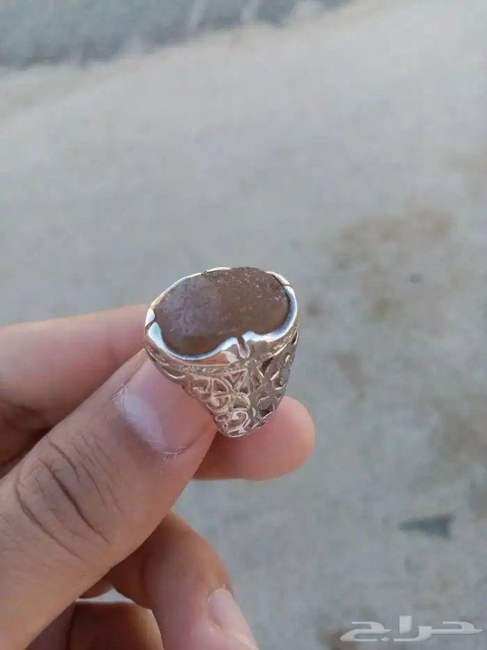 خاتم عقيق رواسب مميز. 0