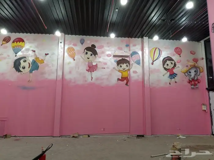 رسم روضه اطفال محلات ترفيه اطفال جدران رسم تجريدى 2
