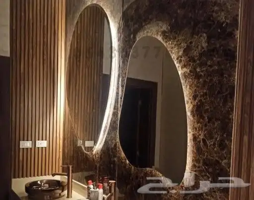 تفصيل مرايا مداخل طاولات ضيافه مرايا مغاسل جميع الاشكال 3