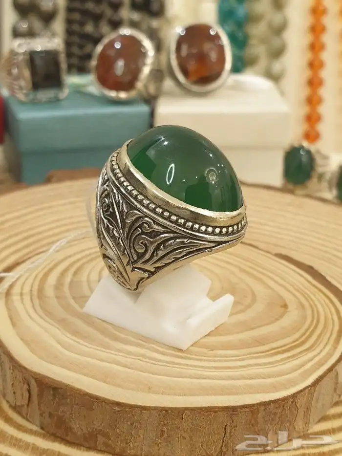 خاتم عقيق اخضر 1