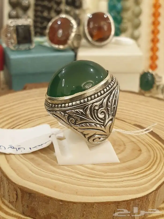 خاتم عقيق اخضر 0