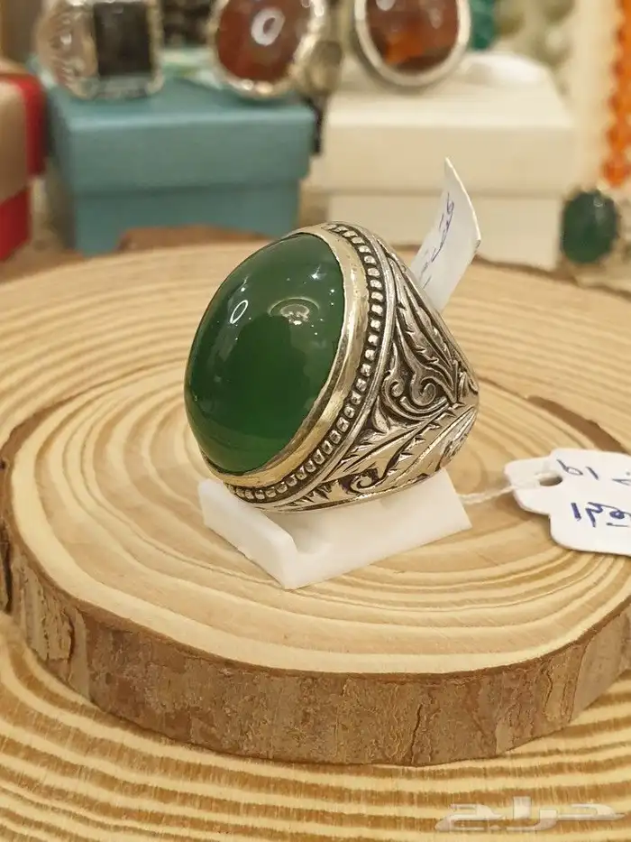 خاتم عقيق اخضر 2
