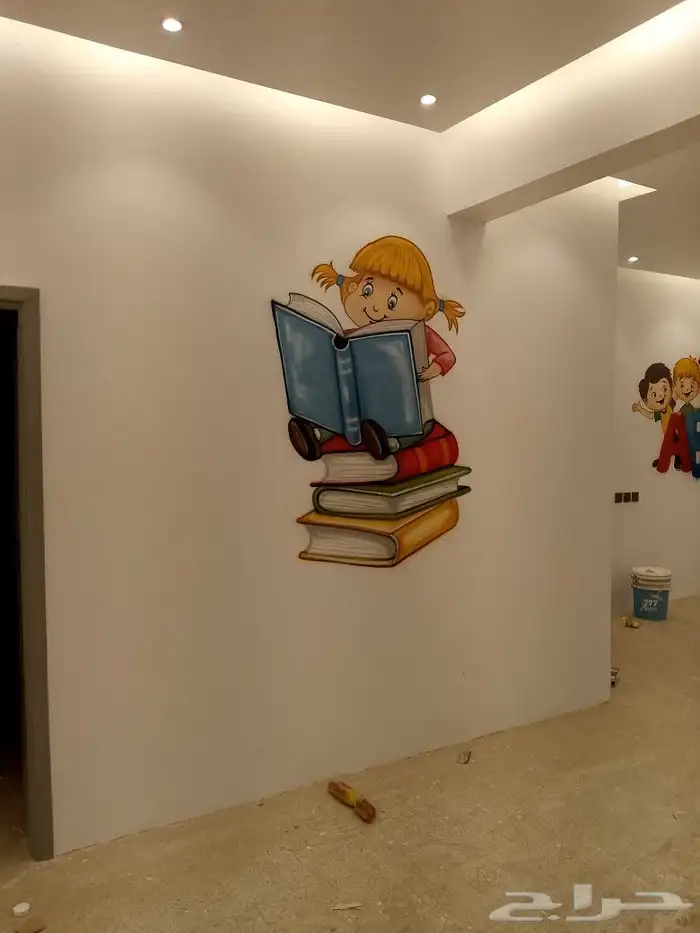 رسم روضه اطفال محلات ترفيه اطفال جدران رسم تجريدى 7