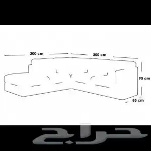 كنبة زاوية 90 85 300 200 سم - رمادى 1