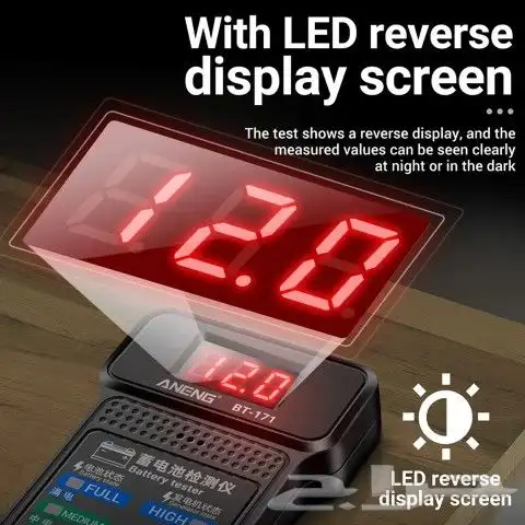 جديد  كشف كاشف ضعف الدينمو وقوة وعمر البطارية  رقمي   سهل 0