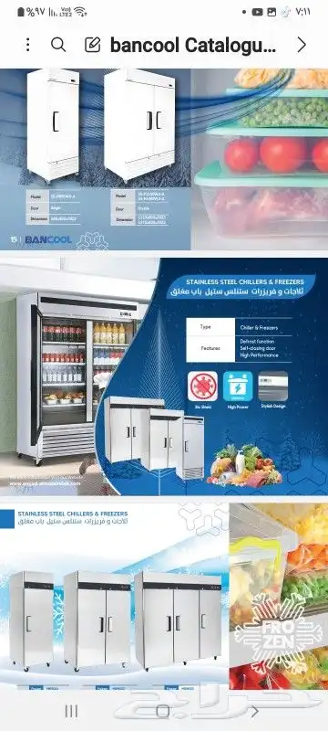 ثلاجات وفريزرات BANCOOL استيل باب مغلق 0