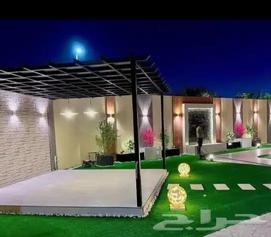 تكسيات جداريه وعشب صناعي وتصميم مظلات 9