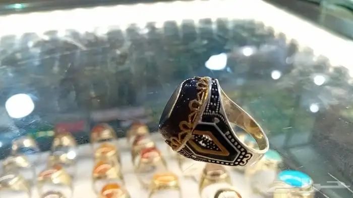 خاتم الفضة ملكي أسود إيطالي 1