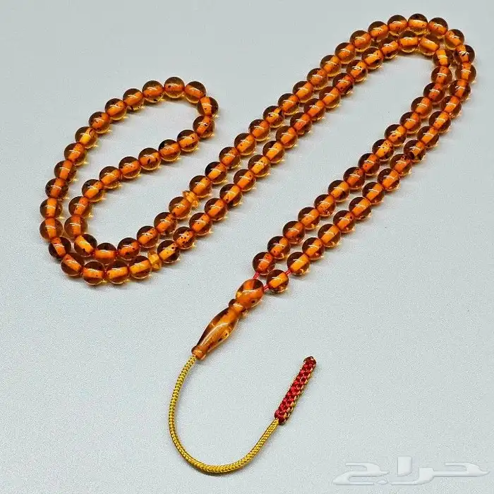 مسباح تراب كهرمان بدون ريحه 99 خرزة بكركوشة قماش 1