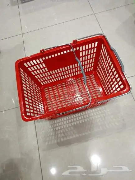 سلة تسوق بلاستيك كامل بلاستيك يد كروم. كروم كامل 0