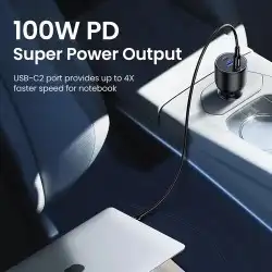 شاحن للسيارة بمنفذين تايب سي و USB بقوة 130 واط   UGREEN 2