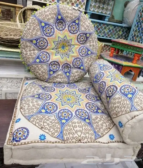 جلسات هنديه قطني طبيعي مطرزه 1