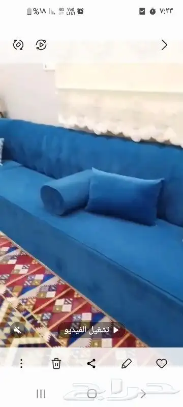 كنب 3 3 نظيف للبيع على حرف ال مع 2 مراكي وخداديات 0