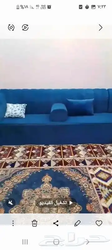 كنب 3 3 نظيف للبيع على حرف ال مع 2 مراكي وخداديات 1