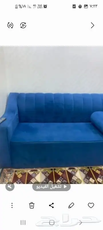 كنب 3 3 نظيف للبيع على حرف ال مع 2 مراكي وخداديات 4