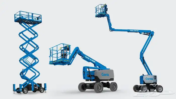 Scissor lift  Manlift and Forklifts for rent. تأجير رافعات 3
