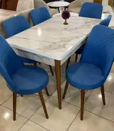 افخم طاولات طعام جديدة رخام خشب زجاج جودة عالية 16