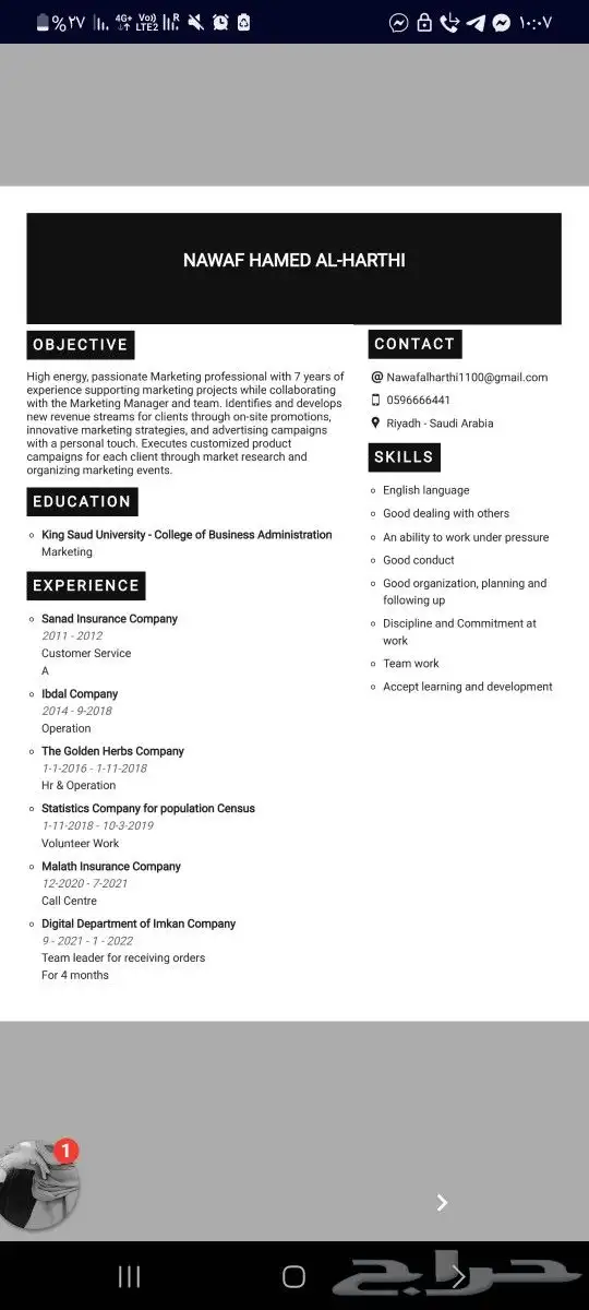 تصميم سيرة ذاتية احترافية 8