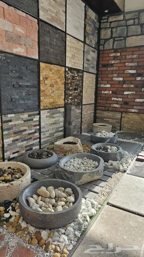 حصى نهري  مرو  حجر زينة حدائق 7