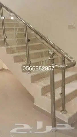 درابزين سلم هاندريل استانلس ستيل زجاج سكرت 3