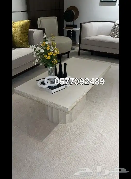 طاوله حجر طبيعي وجه جبل 2