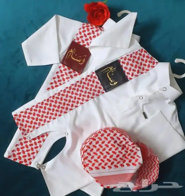 ملابس اطفال للعيد ثياب مطرزه واشمغة وعده أشكال سديريات 6