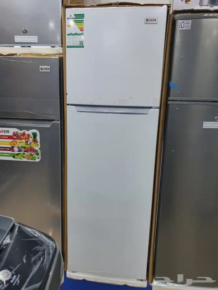 ثلاجة تبريد وتجميد بخار سرين بابين 8.9 قدم  أبيض ثلاجه وسط 1